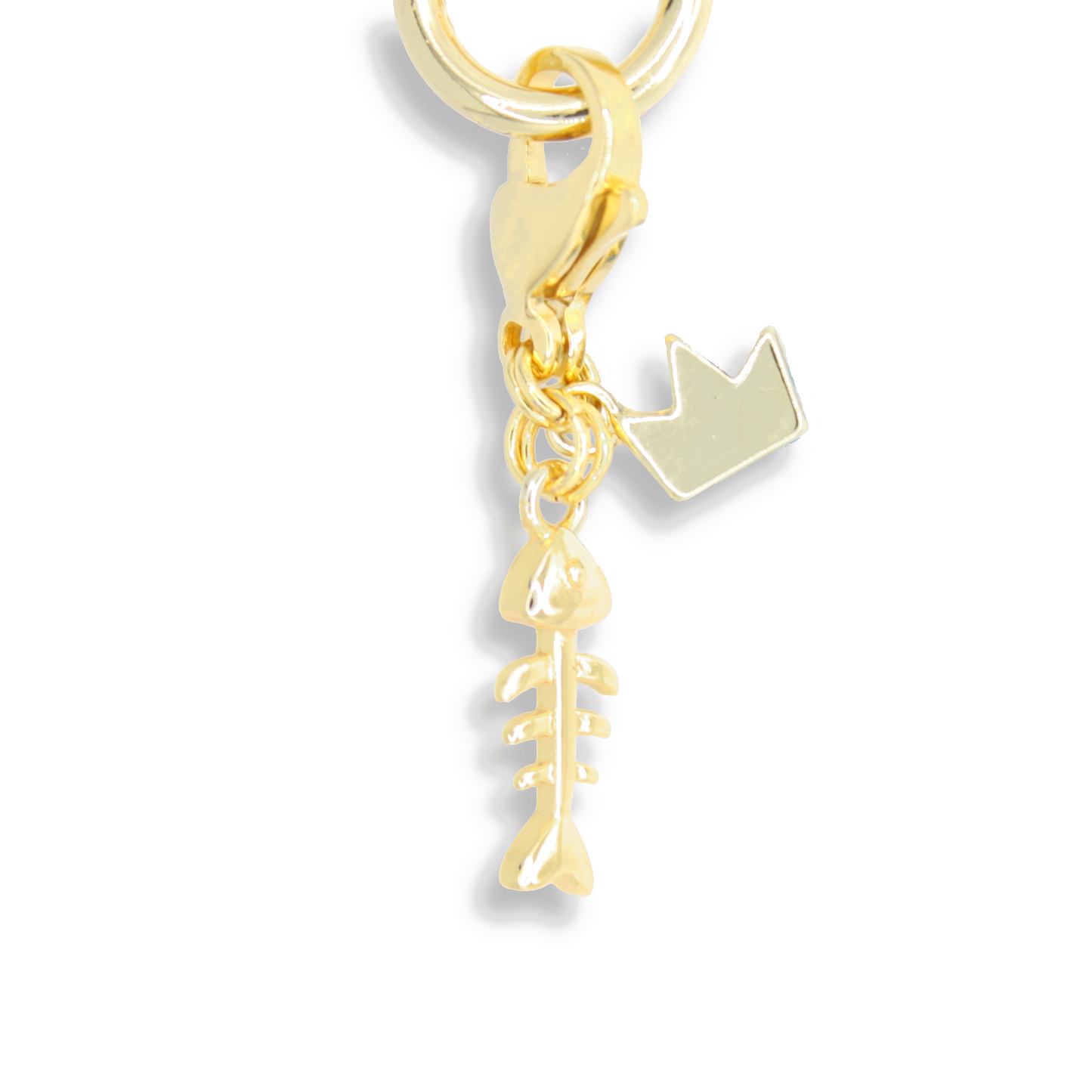 14K Gold Plated Fish Bone Charm