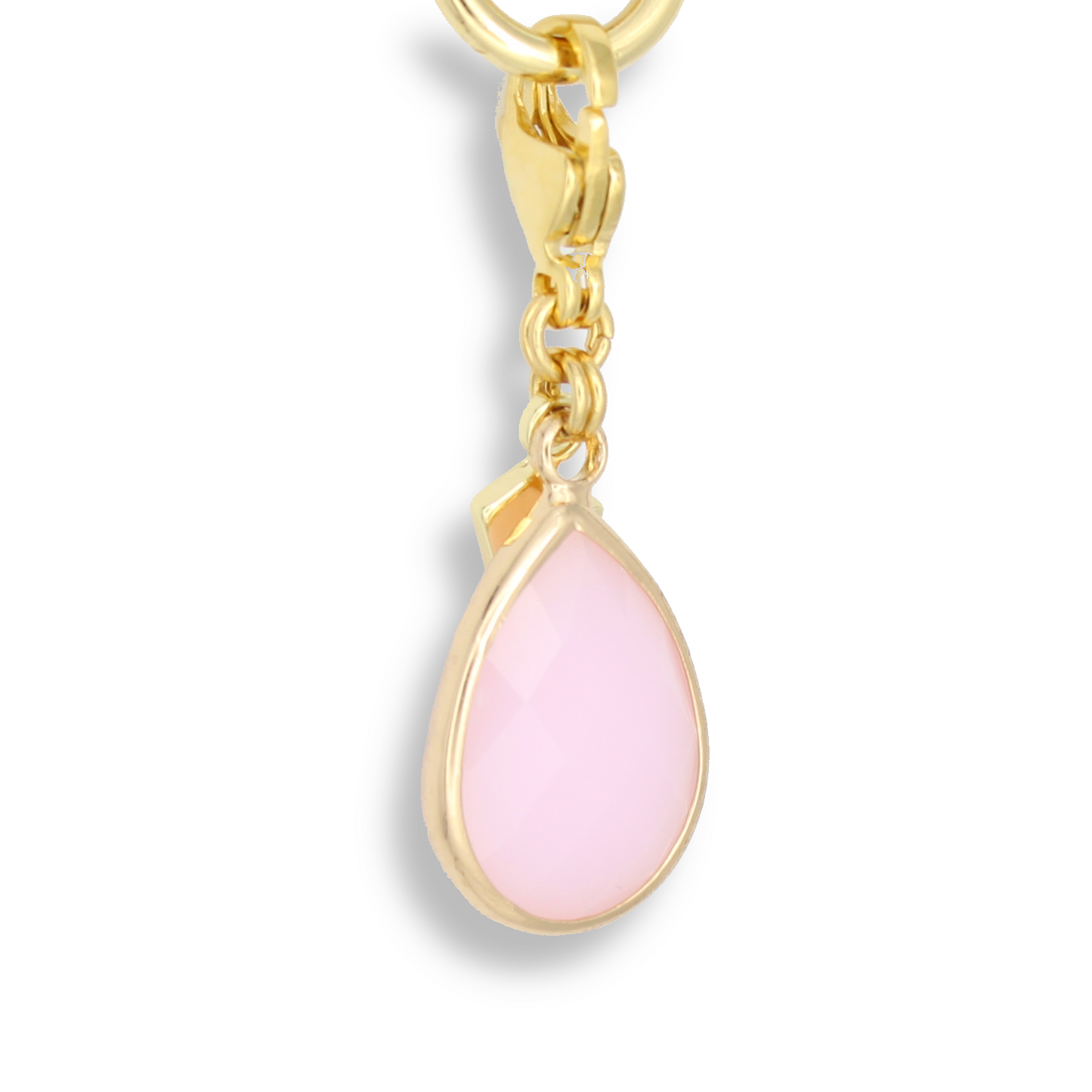 Waterdrop Jade Crystal Charm(L), Light Pink