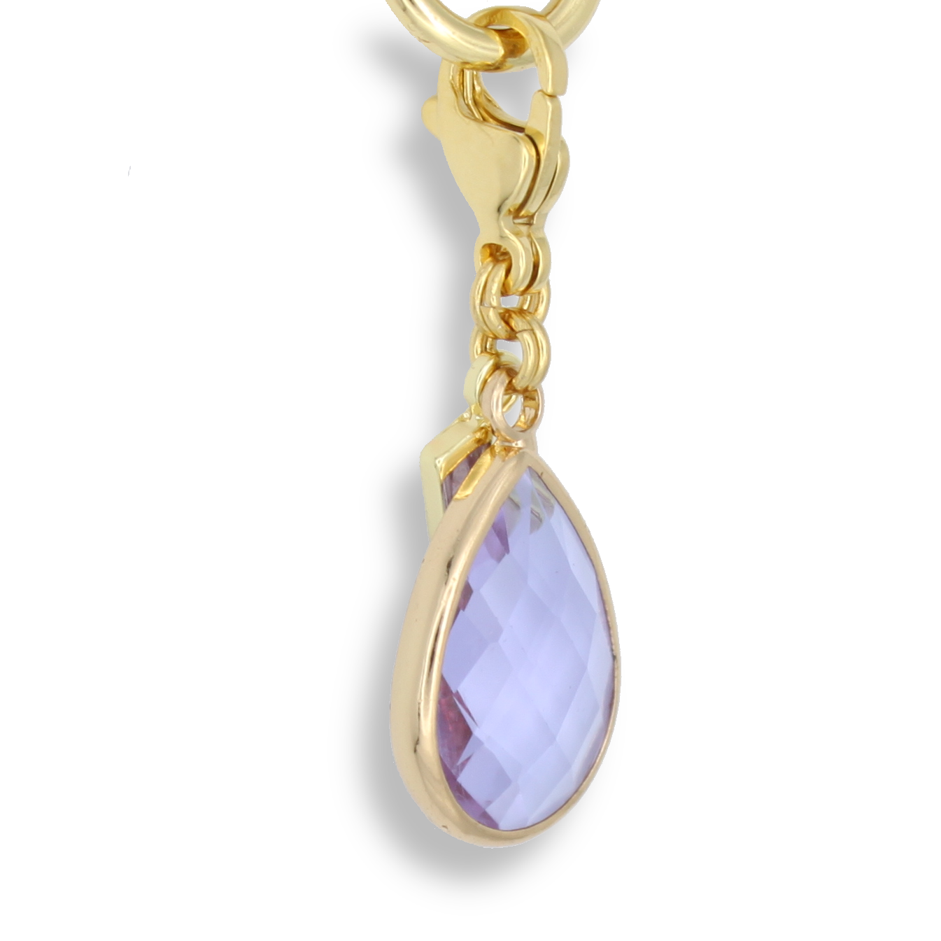 Waterdrop Glass Crystal Charm(L), Purple