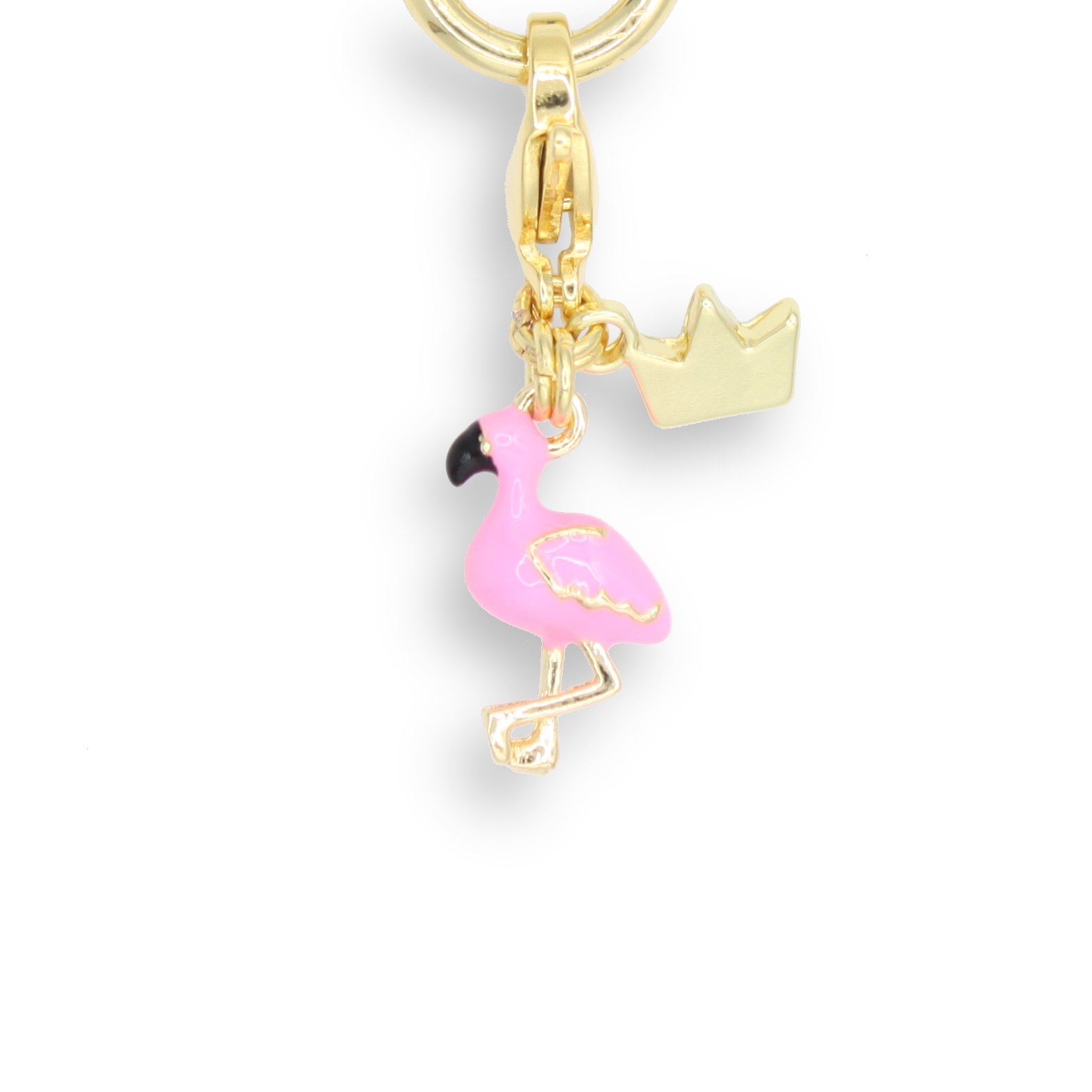 18K Gold Plated LAVELLE Light Flamingo LOUIE Charm, – Pink